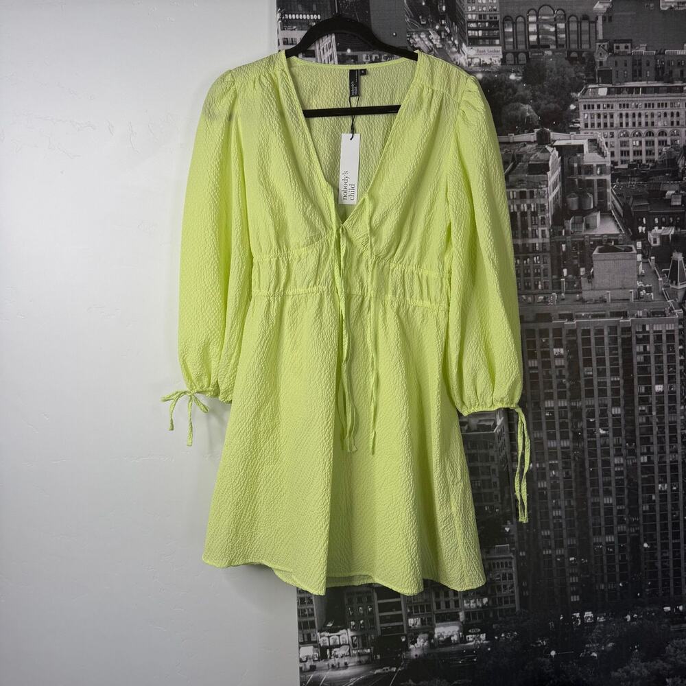 NWT Nobody’s Child Women’s Lime Green Textured Mini Dress Size US 4